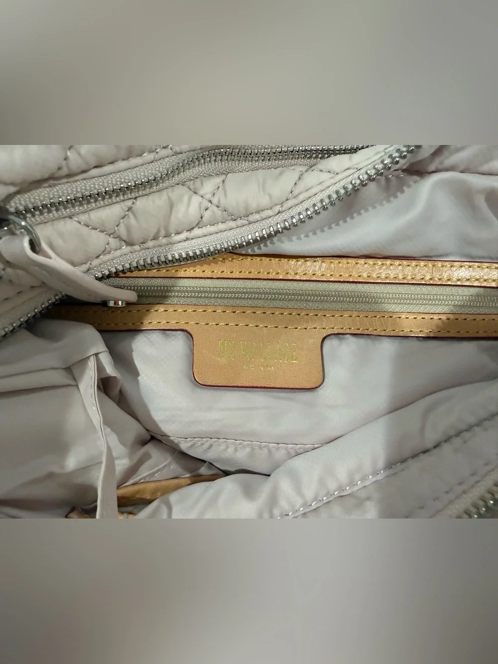 MZ Wallace Quilted Shoulder/Crossbody Hobo Bag in Pale Pink
